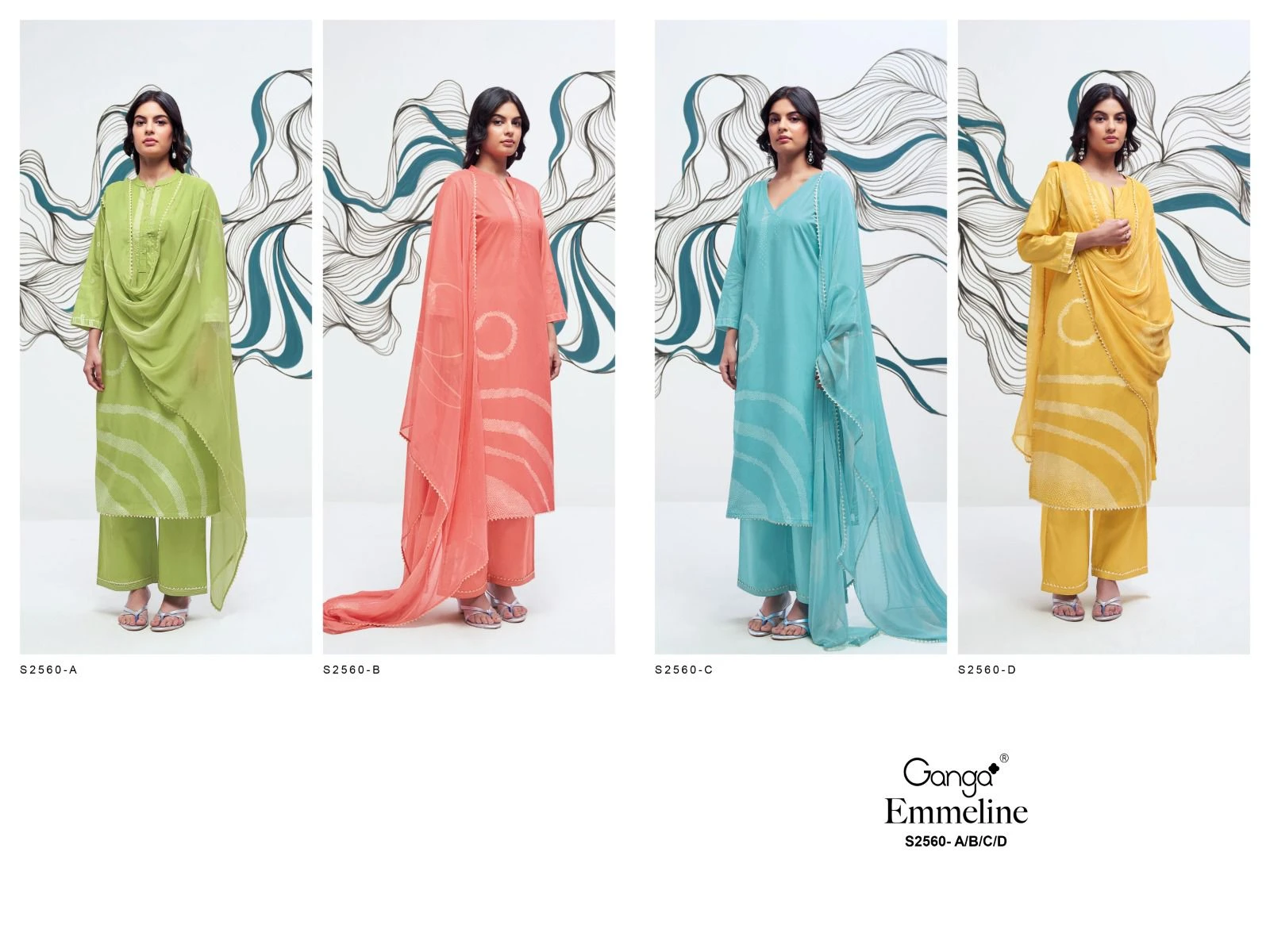 Ganga Emmeline 2560 Premium Cotton Printed Wholesale Fancy Salwar Suit Catalog — Wholesale Salwar Suits, Ganga wholesale from Surat — view 6